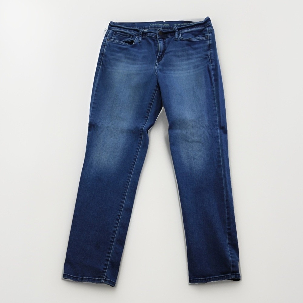 Calvin Klein Jeans Women's Ultimate Skinny Blue Denim Size 12 x 30 Stretch